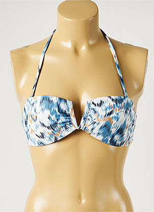 Haut de maillot de bain fermeture liens à nouer haut soutien-gorge moulé bleu MOLLY BRACKEN femme