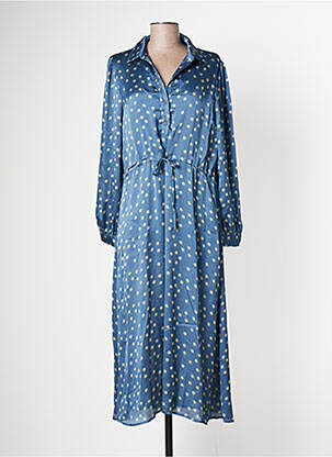 Robe longue manches longues manches longues bleu MY ESSENTIAL WARDROBE femme