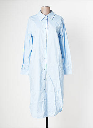 Robe mi-longue manches longues manches longues bleu MY ESSENTIAL WARDROBE femme