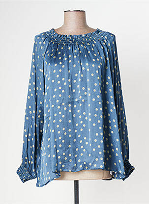 Blouse col rond manches longues bleu MY ESSENTIAL WARDROBE femme