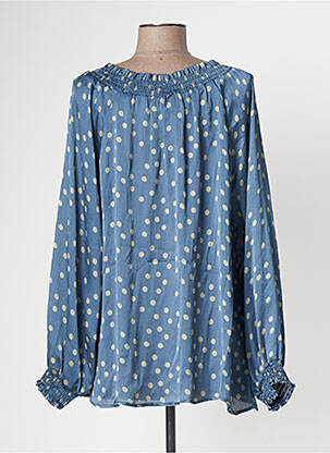 Blouse col rond manches longues bleu MY ESSENTIAL WARDROBE femme
