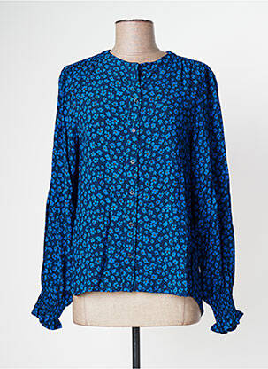 Chemisier imprimé fleurs manches longues bleu MY ESSENTIAL WARDROBE femme