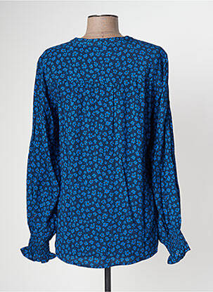 Chemisier imprimé fleurs manches longues bleu MY ESSENTIAL WARDROBE femme