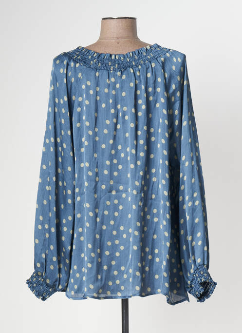 Blouse col rond manches longues bleu MY ESSENTIAL WARDROBE femme