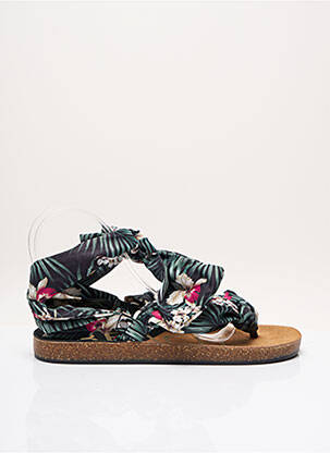 Tongs bout ouvert talon plat jusqu'à 3cm vert THE HOLY BEACH femme