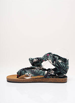 Tongs bout ouvert talon plat jusqu'à 3cm vert THE HOLY BEACH femme