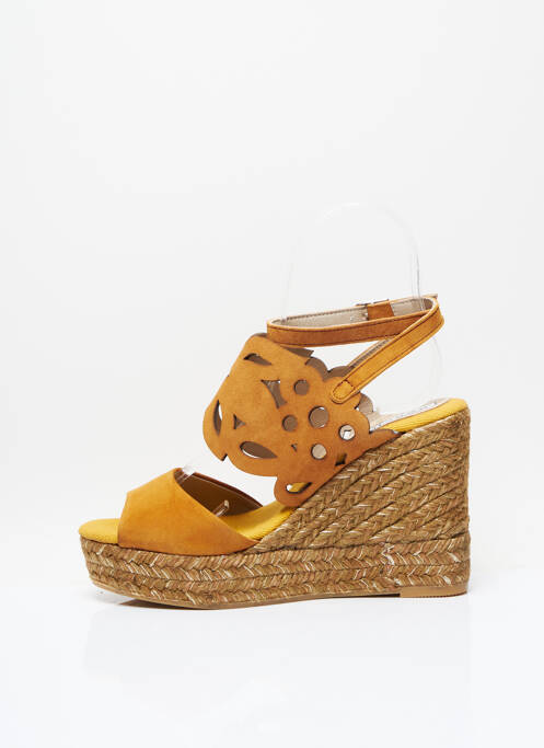 Espadrilles nubuck talon de 7 à 9cm marron DORKING femme