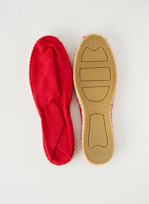 Espadrilles tissage toile talon plat jusqu'à 3cm rouge PARE GABIA femme