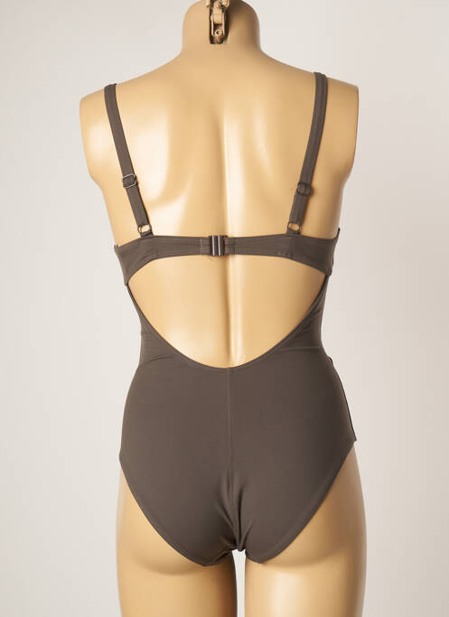 Maillot de bain 1 pièce marron EMPREINTE pour femme