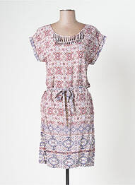 Robe mi-longue fermeture zippée au dos manches courtes rose BEST MOUNTAIN femme