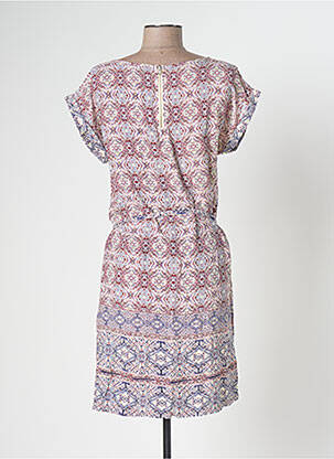 Robe mi-longue fermeture zippée au dos manches courtes rose BEST MOUNTAIN femme