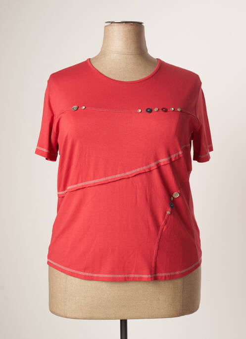 T-shirt rouge CLAUDE DE SAIVRE pour femme