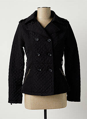 Manteau court noir EXCELLIUM pour femme