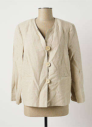 Veste casual epaulette beige ASPAKI femme