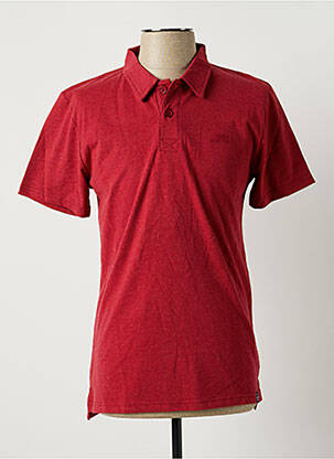 Polo tissage chiné manches courtes rouge WEIRD FISH homme