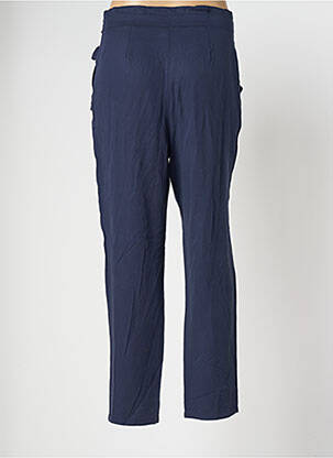 Pantalon droit taille à pinces taille haute bleu LA PETITE ETOILE femme