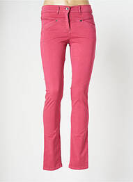 Pantalon slim tissage popeline taille normale rose MAE MAHE femme