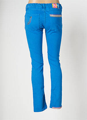 Pantalon droit fermeture zippée sous rabat boutonné taille ajustable bleu J&JOY fille