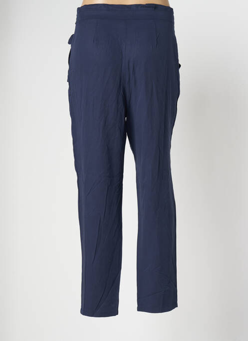 Pantalon droit taille à pinces taille haute bleu LA PETITE ETOILE femme