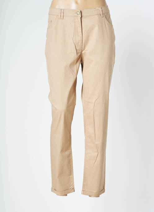 Pantalon 7/8 stretch taille normale beige FLEUR DE SEL femme