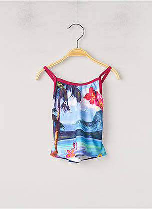 Haut de maillot de bain stretch bleu WEEK END A LA MER fille