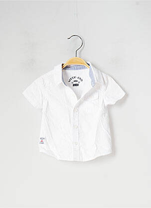 Chemise manches courtes tissage popeline blanc WEEK END A LA MER garcon