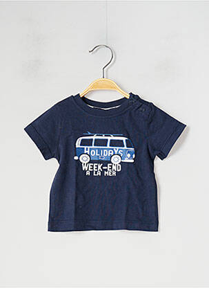 T-shirt stretch manches courtes bleu WEEK END A LA MER garcon