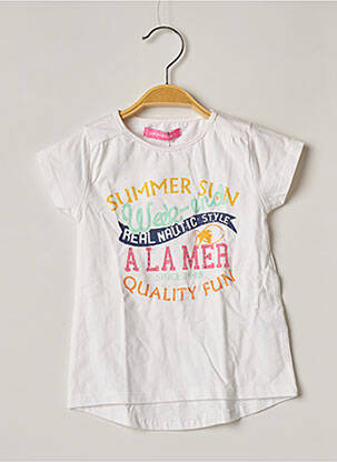 T-shirt stretch manches courtes blanc WEEK END A LA MER fille