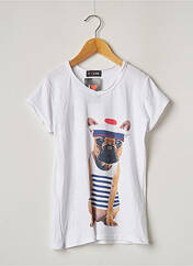 T-shirt blanc I LOVE LFM pour fille seconde vue