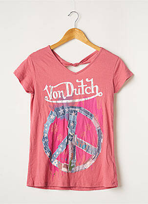 T-shirt rose VON DUTCH pour fille