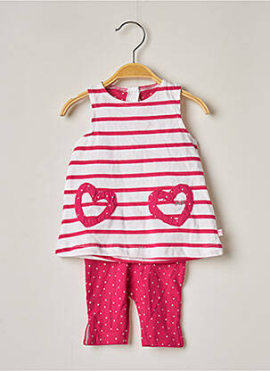 Ensemble pantalon coupe évasée rose WEEK END A LA MER fille