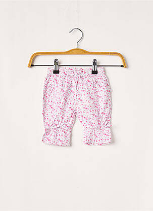 Pantacourt tissage popeline taille élastique rose WEEK END A LA MER fille