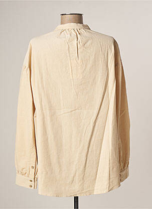 Chemisier col mao manches longues beige XIRENA femme