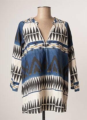 Tunique manches longues col v bleu BSBEE femme