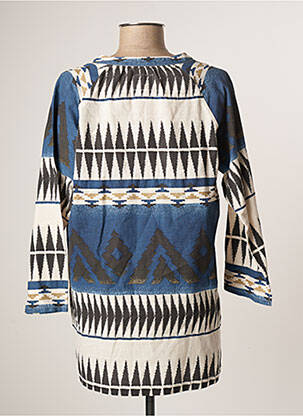Tunique manches longues col v bleu BSBEE femme