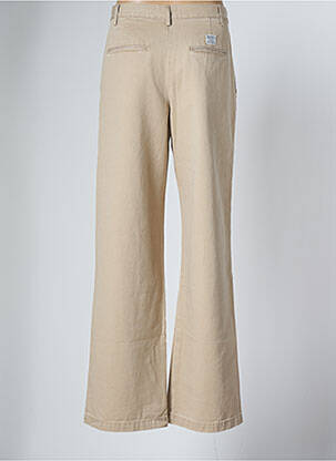 Pantalon chino fermeture zippée sous rabat boutonné taille haute beige DENIMIST femme
