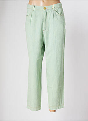 Jeans coupe droite taille haute taille haute vert INDIGO UNIQUE femme
