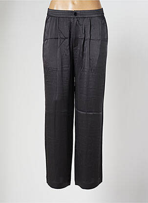 Pantalon large fermeture zippée sous rabat boutonné taille normale gris 6397 femme