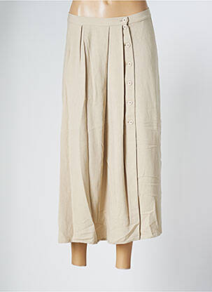 Jupe longue tissage crêpe beige BELLE PIÈCE femme