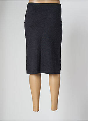 Jupe mi-longue stretch gris 6397 femme