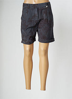 Bermuda taille à pinces taille haute gris MYTHS femme