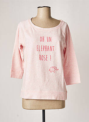 Sweat-shirt stretch manches 3/4 rose FILLANDISES femme