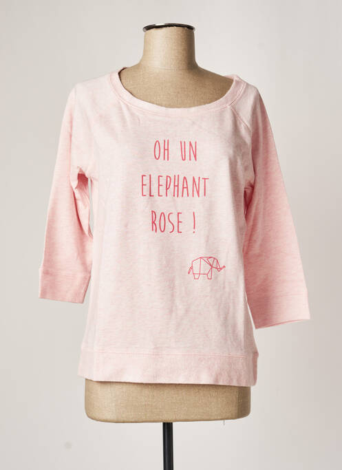 Sweat-shirt stretch manches 3/4 rose FILLANDISES femme