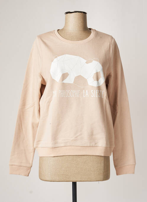 Sweat-shirt stretch manches longues beige FILLANDISES femme