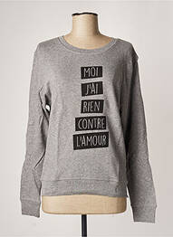 Sweat-shirt stretch manches longues gris FILLANDISES femme