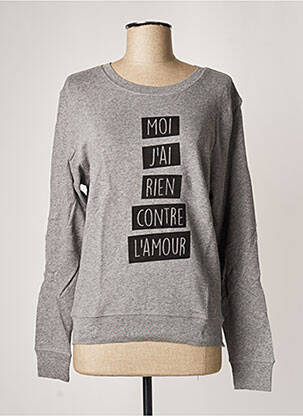 Sweat-shirt stretch manches longues gris FILLANDISES femme