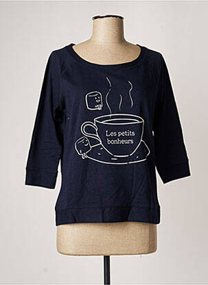 Sweat-shirt stretch manches 3/4 bleu FILLANDISES femme