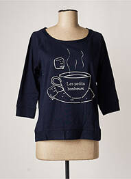 Sweat-shirt stretch manches 3/4 bleu FILLANDISES femme