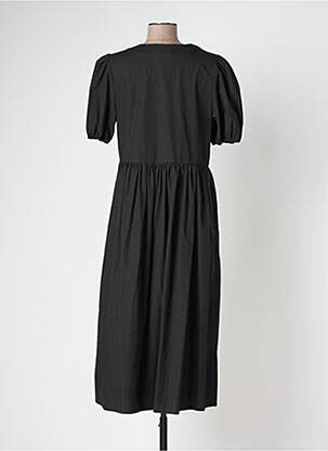 Robe mi-longue manches courtes manches courtes noir BELLE PIÈCE femme