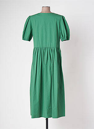 Robe mi-longue manches courtes manches courtes vert BELLE PIÈCE femme